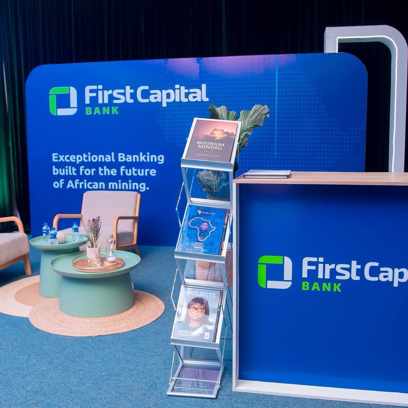 First Capital Bank event display and publications